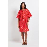 Wallis Women's Petite Polka Dot Shift Dress in Red | Size: 12