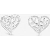 Inicio Women's Sterling Silver Plated Tree Of Love Heart Stud Earrings