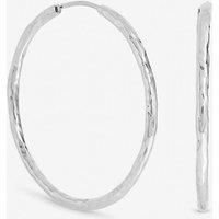Inicio Women's Sterling Silver Plated Molten Large Sleeper Hoops