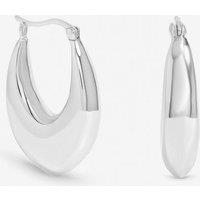 Inicio Women's Sterling Silver Plated Chunky Curved Creole Hoops