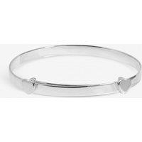 Inicio Women's Sterling Silver Plated Christening Heart Bangle - Gift Pouch