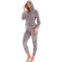 Keanu Women's Fleece Pull Over Long Pyjama Set in Grey | Size: 8-10