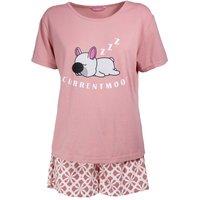 Keanu Women's Current Mood Dog Short-Sleeved Short Pyjama Set in Pink | Size: 20-22
