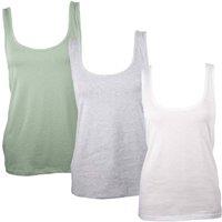 Keanu Women's Cotton Blend Vest Top (Pack of 3) | Size: 14