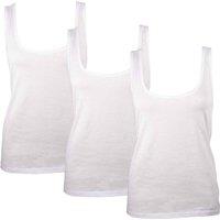 Keanu Women's Cotton Blend Vest Top (Pack of 3) in White | Size: 10