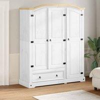 Berkfield Home Wardrobe Corona White 151.5x52x186 cm Solid Wood Pine