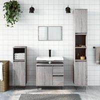 Berkfield Home Bathroom Cabinet Grey Sonoma 30x30x190 cm Engineered Wood | Size: 30 x 30 x 190 cm