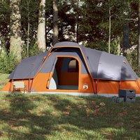 Berkfield Home Family Tent Dome 11-Person Grey & Orange Waterproof