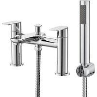 BATHWEST Bathroom Double Handle Mixer Monobloc Tap with Shower in Silver