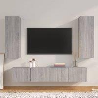 Berkfield Home 4 Piece TV Cabinet Set Grey Sonoma Engineered Wood