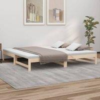 Berkfield Home Pull-out Day Bed 2x(80x200) cm Solid Wood Pine in Brown