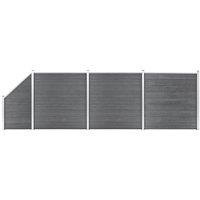 Berkfield Home WPC Fence Set 3 Square + 1 Slanted 619x186 cm Grey