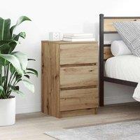 Berkfield Home Bedside Cabinets with 3 Drawers 2 pcs Artisan Oak 39x35x65 cm in Brown | Size: 39 x 35 x 65 cm