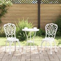 Berkfield Home 3-Piece Garden Bistro Set - White Cast Aluminum