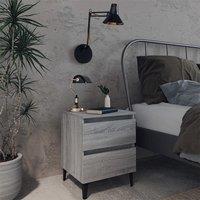 Berkfield Home Bed Cabinets with Metal Legs 2 pcs Grey Sonoma 40x35x50 cm | Size: 40 x 35 x 50 cm
