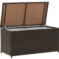 Berkfield Home Garden Storage Box Poly Rattan 100x50x50 cm Brown | Size: 100 x 50 x 50 cm