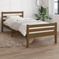 Berkfield Home Bed Frame Honey Brown Solid Wood 75x190 cm Small Single
