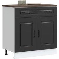 Berkfield Home Kitchen Base Cabinet Kalmar Black Engineered Wood