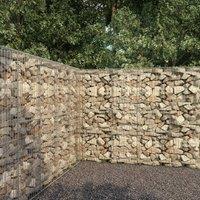 Berkfield Home Gabion Wall with Cover Galvanised Steel 300x50x200 cm in Silver | Size: 300 x 50 x 200 cm