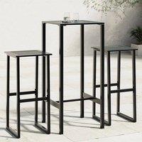 Berkfield Home 3 Piece Garden Bar Set Black Powder-coated Steel