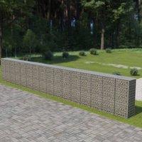 Berkfield Home Gabion Wall with Covers Galvanised Steel 900x50x150 cm in Silver | Size: 900 x 50 x 150 cm