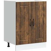 Berkfield Home Sink Base Cabinet Lucca Smoked Oak Engineered Wood in Brown
