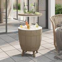 Berkfield Home 3-in-1 Ice Cooler Table Light Brown Polypropylene