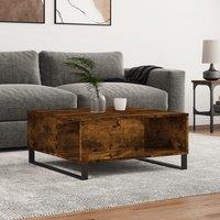 Berkfield Home Coffee Table Smoked Oak 80x80x36.5 cm Engineered Wood in Brown