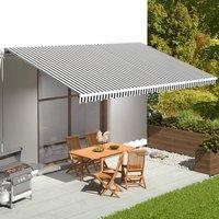 Berkfield Home Replacement Fabric for Awning Anthracite & White 6x3.5 m in Black