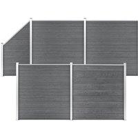 Berkfield Home WPC Fence Set 4 Square + 1 Slanted 792x186 cm Grey
