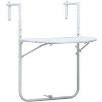 Berkfield Home Hanging Balcony Table White 60x64x83.5 cm Plastic Rattan Look