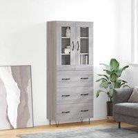 Berkfield Home Highboard Grey Sonoma 69.5x34x180 cm Engineered Wood