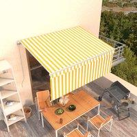 Berkfield Home Manual Retractable Awning with Blind 3.5x2.5m Yellow&White in Yellow