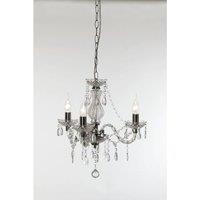 Netlighting Lster Classic 3 Light Multi Arm Chandelier Chrome Clear UK Stock in Grey