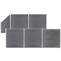 Berkfield Home WPC Fence Set 5 Square + 1 Slanted 965x186 cm Grey