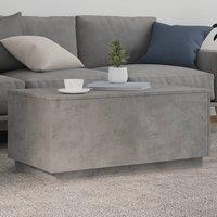 Berkfield Home Coffee Table with LED Lights Concrete Grey 90x50x40 cm | Size: 90 x 50 x 40 cm