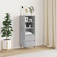 Berkfield Home Highboard Concrete Grey 40x36x110 cm Engineered Wood | Size: 40 x 36 x 110 cm