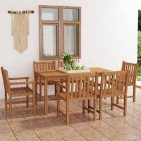 Berkfield Home 7 Piece Garden Dining Set Solid Teak Wood in Brown