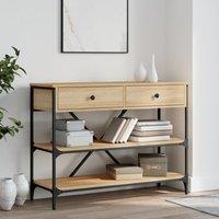 Berkfield Home Console Table with Drawers & Shelves Sonoma Oak Engineered Wood in Brown