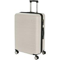 Pierre Cardin Arles Large Checked Travel Suitcase, Expandable Hard Shell - White