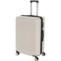 Pierre Cardin Arles Medium Checked Travel Suitcase, Expandable Hard Shell - White