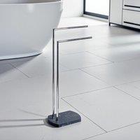 Showerdrape Octavia Grey Marble & Chrome Freestanding Towel Stand