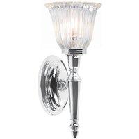 Netlighting Dryden 1 Light Bathroom Wall Light Polished Chrome IP44 G9 in Grey