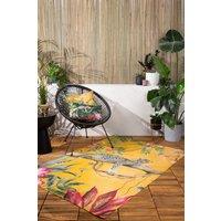 Wylder Tropics Leopard Floral Woven UV & Weatherproof Outdoor/Indoor Rug in Yellow | Size: 120 cm x 170 cm