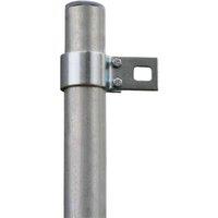 Primrose 4m Silver Tall Round Galvanised Steel Shade Sail Pole w/ Bracket Clamp