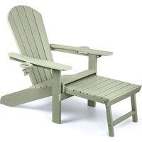 VonHaus Westport Reclining HDPE Adirondack Garden Chair with Footrest in Light Green | Size: 1 Pack