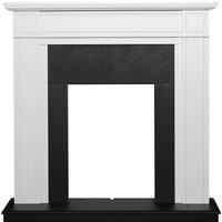Adam Fires & Fireplaces Adam Georgian Fireplace in Pure White & Black, 39 Inch