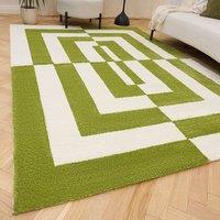 THE RUGS Joli Geometric Soft & Dense Pile Living Room & Bedroom Rug in Light Green | Size: 200 cm x 290 cm
