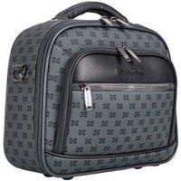 Infinity Leather Travel Cosmetic Bag in Grey