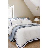 CHRISTY 'Beaumont' Luxury Cotton Percale Hotel Duvet Cover Sets in Navy | Size: Double